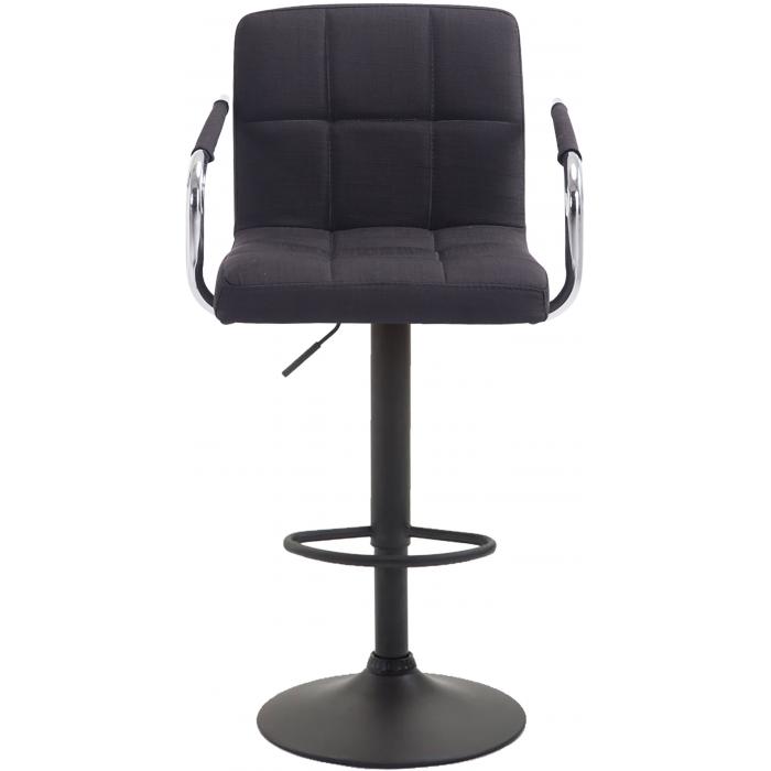 2er Set Barhocker HLO-CP35 V2 Stoff schwarz ~ schwarz