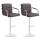 2er Set Barhocker HLO-CP35 V2 Stoff wei ~ dunkelgrau