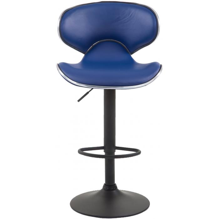 2er Set Barhocker HLO-CP29 V2 Kunstleder schwarz ~ blau