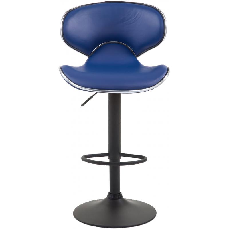 2er Set Barhocker HLO-CP29 V2 Kunstleder schwarz ~ blau
