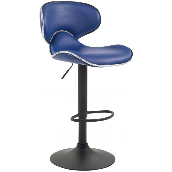 2er Set Barhocker HLO-CP29 V2 Kunstleder schwarz ~ blau