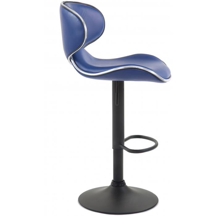 2er Set Barhocker HLO-CP29 V2 Kunstleder schwarz ~ blau