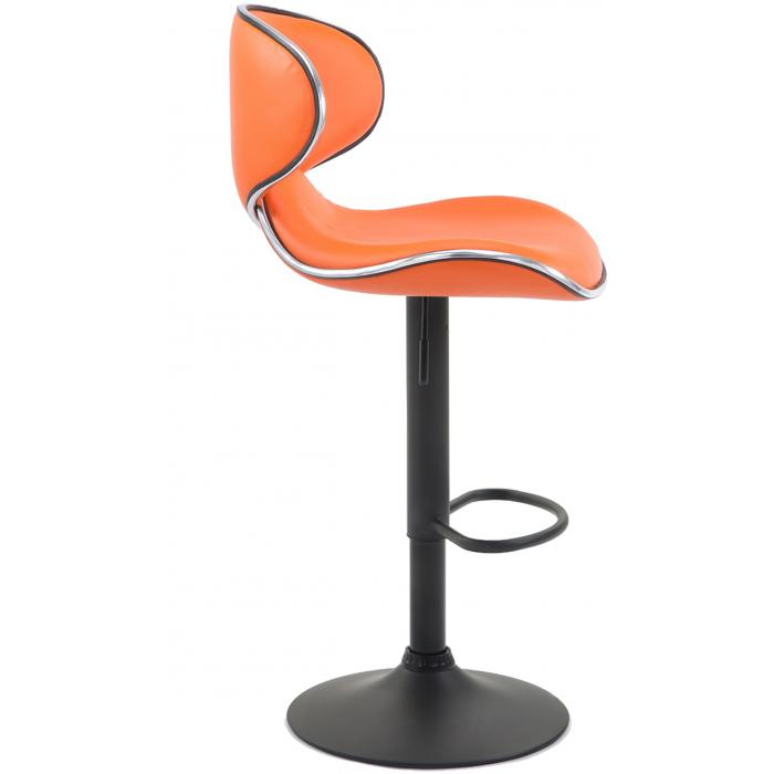 2er Set Barhocker HLO-CP29 V2 Kunstleder schwarz ~ orange