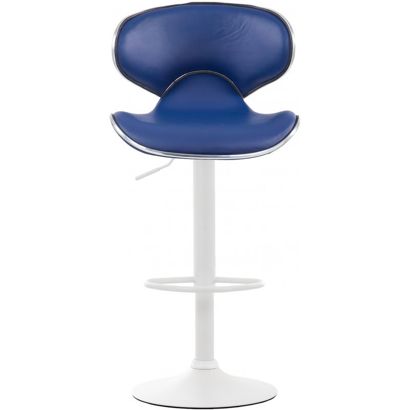 2er Set Barhocker HLO-CP29 V2 Kunstleder wei ~ blau