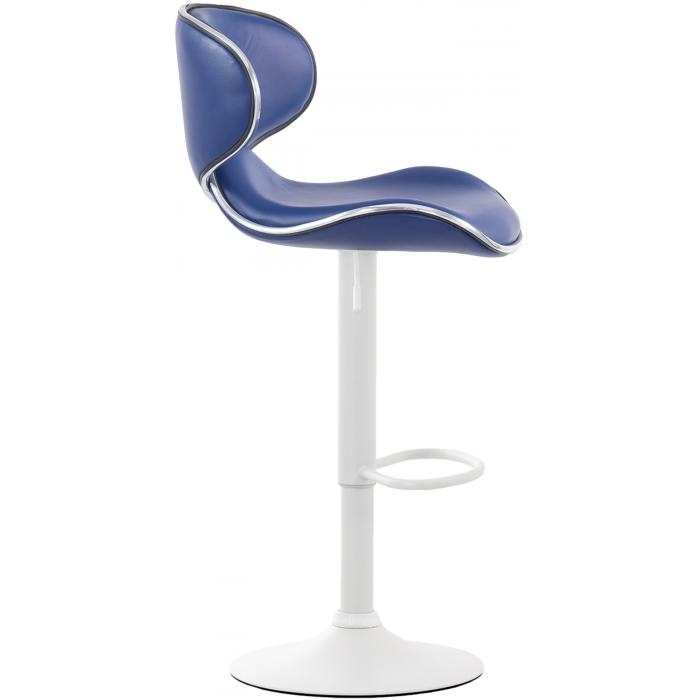 2er Set Barhocker HLO-CP29 V2 Kunstleder wei ~ blau