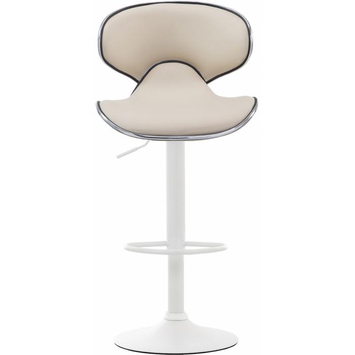 2er Set Barhocker HLO-CP29 V2 Kunstleder wei ~ creme