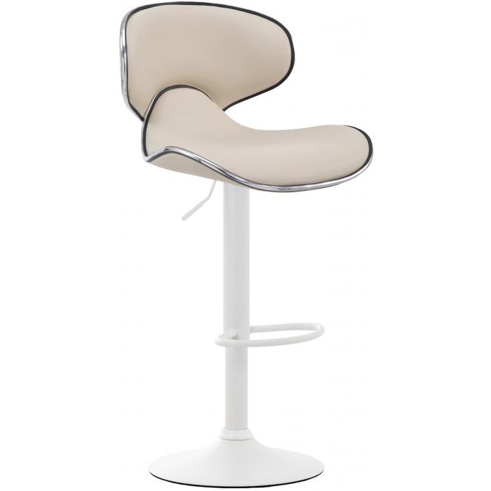 2er Set Barhocker HLO-CP29 V2 Kunstleder wei ~ creme