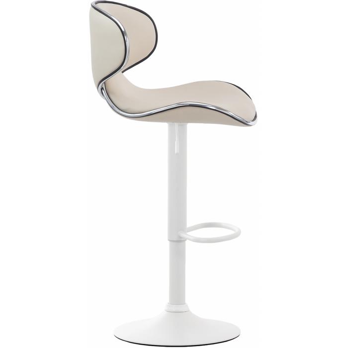 2er Set Barhocker HLO-CP29 V2 Kunstleder wei ~ creme
