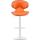 2er Set Barhocker HLO-CP29 V2 Kunstleder wei ~ orange