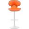 2er Set Barhocker HLO-CP29 V2 Kunstleder wei ~ orange