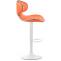 2er Set Barhocker HLO-CP29 V2 Kunstleder wei ~ orange