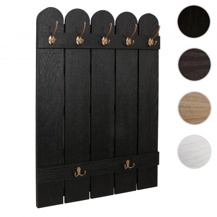 Wandgarderobe HWC-N95, Garderobe Garderobenpaneel, Paulownia 7 Haken 86x60cm ~ schwarz