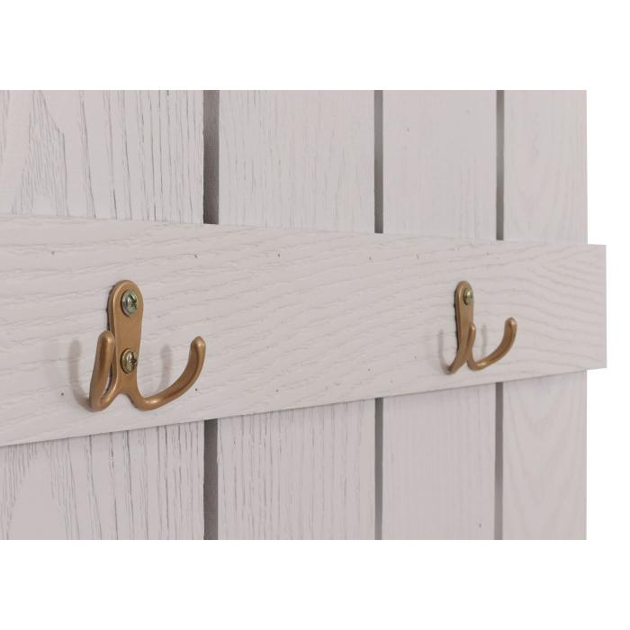 Wandgarderobe HWC-N95, Garderobe Garderobenpaneel, Paulownia 7 Haken 86x60cm ~ wei