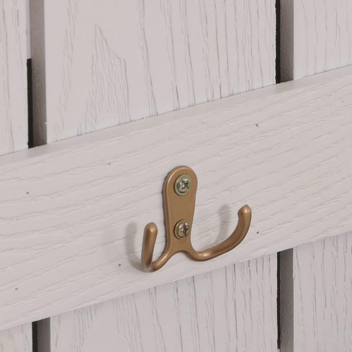 Wandgarderobe HWC-N95, Garderobe Garderobenpaneel, Paulownia 7 Haken 86x60cm ~ wei