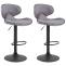 2er Set Barhocker HLO-CP29 V2 Stoff schwarz ~ hellgrau
