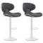 2er Set Barhocker HLO-CP29 V2 Stoff wei ~ dunkelgrau
