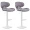 2er Set Barhocker HLO-CP29 V2 Stoff wei ~ hellgrau