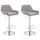 2er Set Barhocker HLO-CP8 Stoff chrom ~ grau