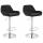 2er Set Barhocker HLO-CP8 Stoff chrom ~ schwarz