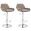 2er Set Barhocker HLO-CP8 Stoff chrom ~ taupe