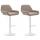 2er Set Barhocker HLO-CP8 Stoff wei ~ taupe