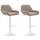 2er Set Barhocker HLO-CP8 Stoff wei ~ taupe