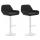 2er Set Barhocker HLO-CP8 Stoff wei ~ schwarz