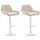 2er Set Barhocker HLO-CP8 Stoff wei ~ creme