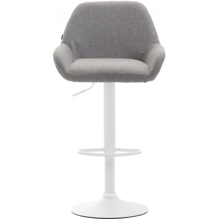 2er Set Barhocker HLO-CP8 Stoff wei ~ grau