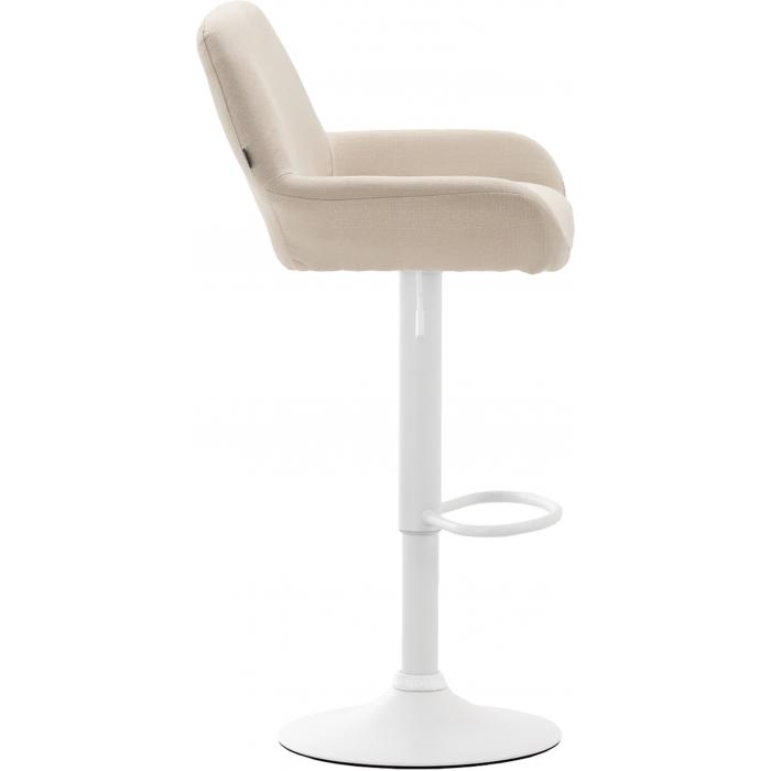 2er Set Barhocker HLO-CP8 Stoff weiß ~ creme