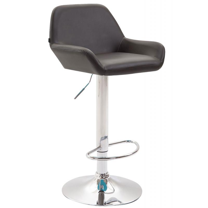 2er Set Barhocker HLO-CP8 Kunstleder chrom ~ braun