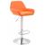 2er Set Barhocker HLO-CP8 Kunstleder chrom ~ orange