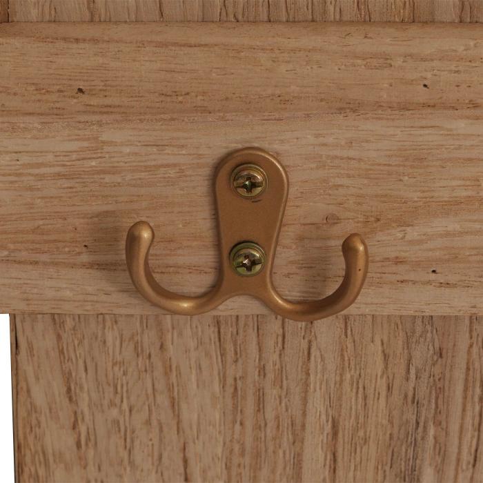 Wandgarderobe HWC-N95, Garderobe Garderobenpaneel, Paulownia 7 Haken 86x60cm ~ natur