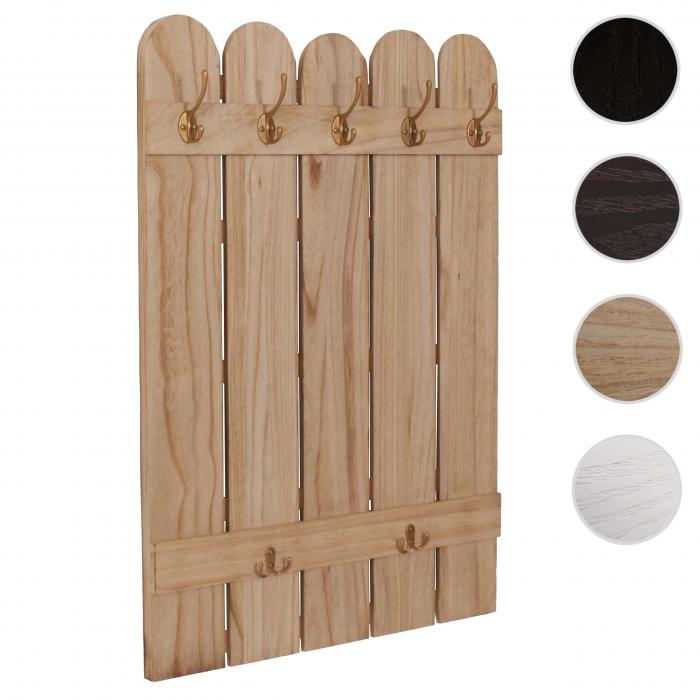 Wandgarderobe HWC-N95, Garderobe Garderobenpaneel, Paulownia 7 Haken 86x60cm ~ natur