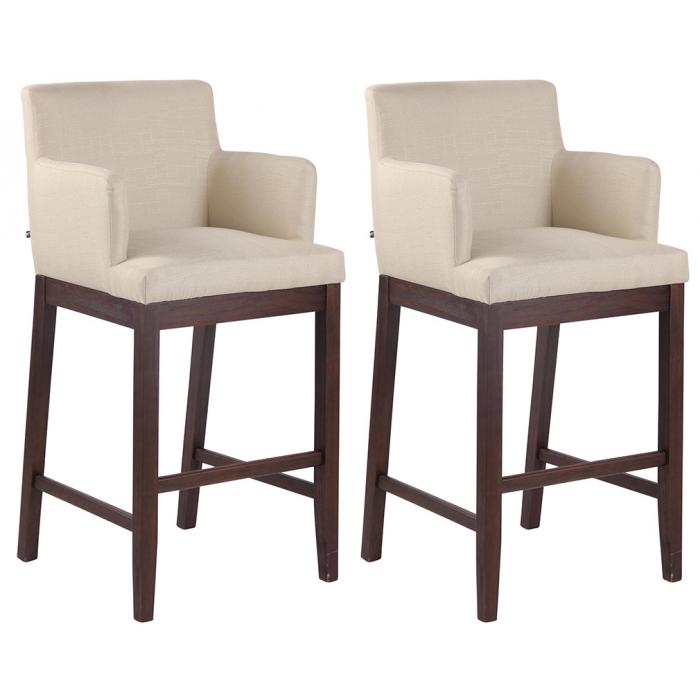 2er Set Barhocker HLO-CP28 Stoff antik ~ creme