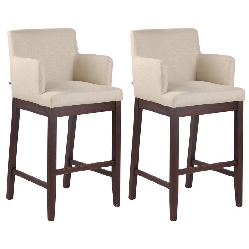 2er Set Barhocker HLO-CP28 Stoff antik ~ creme