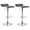2er Set Barhocker HLO-CP16 V2 Kunstleder chrom ~ schwarz