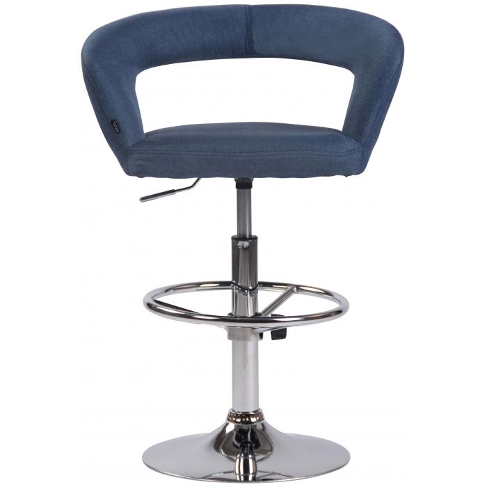 2er Set Barhocker HLO-CP263 Stoff ~ blau