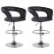 2er Set Barhocker HLO-CP230 Kunstleder ~ schwarz