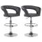 2er Set Barhocker HLO-CP230 Kunstleder ~ grau