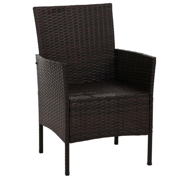 Poly-Rattan Garten-Garnitur HWC-N98, Sitzgruppe Lounge-Set, Metall Glas Stoff/Textil (180g/m) ~ braun, Kissen creme