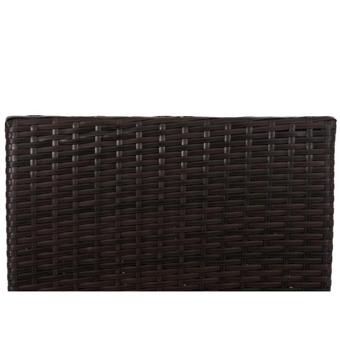 Poly-Rattan Garten-Garnitur HWC-N98, Sitzgruppe Lounge-Set, Metall Glas Stoff/Textil (180g/m) ~ braun, Kissen creme