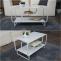Couchtisch HWC-O49, Wohnzimmertisch Tisch, Industrial 3 Ablagen, Metall 45x80x40cm ~ wei