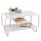 Couchtisch HWC-O49, Wohnzimmertisch Tisch, Industrial 3 Ablagen, Metall 45x80x40cm ~ wei