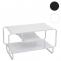 Couchtisch HWC-O49, Wohnzimmertisch Tisch, Industrial 3 Ablagen, Metall 45x80x40cm ~ wei