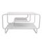 Couchtisch HWC-O49, Wohnzimmertisch Tisch, Industrial 3 Ablagen, Metall 45x80x40cm ~ wei