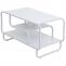 Couchtisch HWC-O49, Wohnzimmertisch Tisch, Industrial 3 Ablagen, Metall 45x80x40cm ~ wei