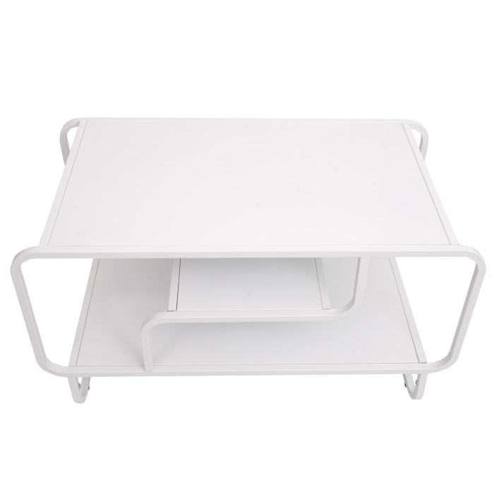 Couchtisch HWC-O49, Wohnzimmertisch Tisch, Industrial 3 Ablagen, Metall 45x80x40cm ~ wei