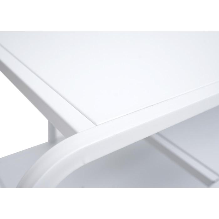 Couchtisch HWC-O49, Wohnzimmertisch Tisch, Industrial 3 Ablagen, Metall 45x80x40cm ~ wei