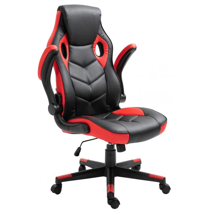 Brostuhl HLO-CP140 Kunstleder ~ schwarz/rot